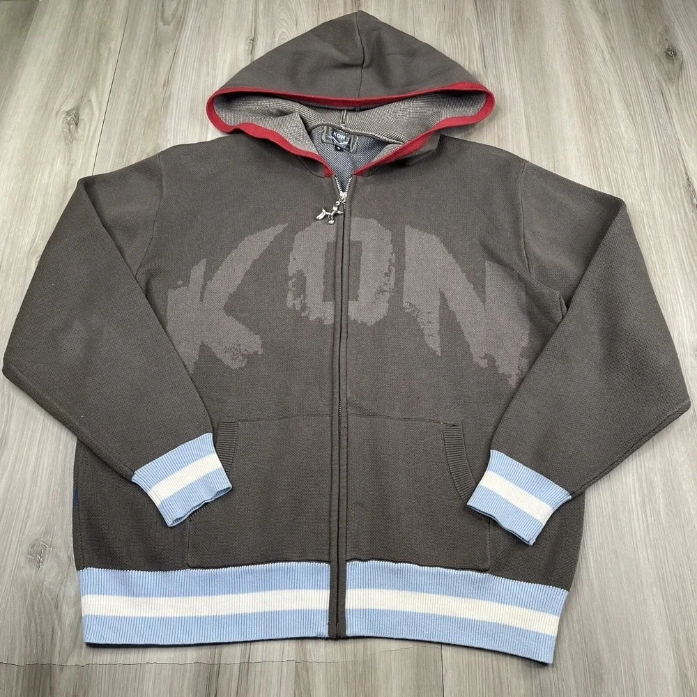 KON Memphis Made Full Zip Hoodie Sweatshirt Unisex Size S Small OS Graphic Print - Picture 2 of 14